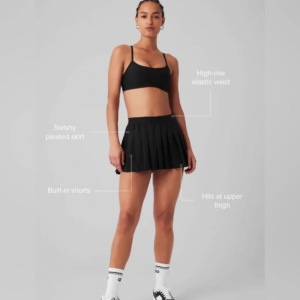 ALO Yoga White Varsity Tennis Skirt - Picture 7 of 10